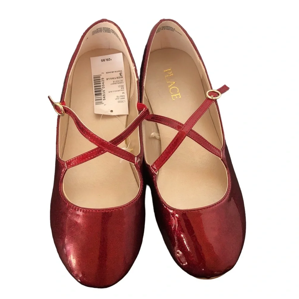 Gymboree Red Criss Cross Strapped Mary Janes size 3